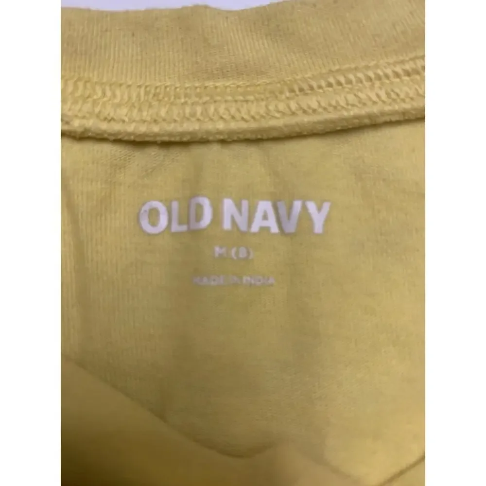 Girls Old Navy Size 8 M Yellow Love Peace Sign Long Sleeve Shirt